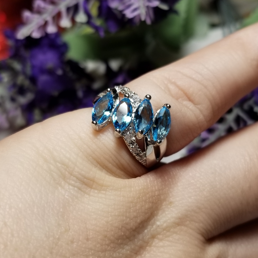 Beautiful VTG Aquamarine 925S Ring